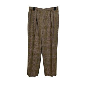 Vintage Jones New York Women's 14 Wool Business Pants Brown/Gold Glittery